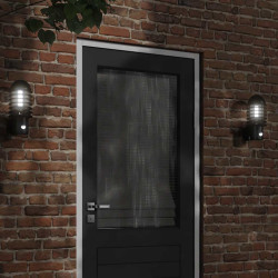 Candeeiros parede p/ exterior c/ sensor 2 pcs aço inox. preto