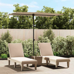Guarda-sol jardim c/ poste de alumínio 2x1,5m cinza-acastanhado