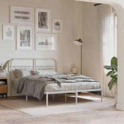 Estrutura de cama com cabeceira 140x190 cm metal branco