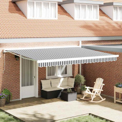 Toldo retrátil 4,5x3 m tecido e alumínio antracite e branco