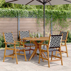 Conjunto de jantar p/ jardim 5 pcs madeira de acácia maciça