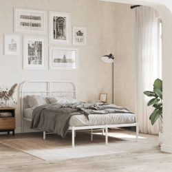 Estrutura de cama com cabeceira 120x190 cm metal branco