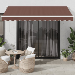 Toldo retrátil manual 350x250 cm castanho