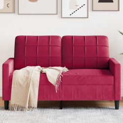 Sofá de 2 lugares veludo 120 cm vermelho tinto