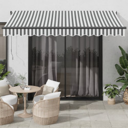 Toldo retrátil automático com leds 350x250 cm antracite/branco