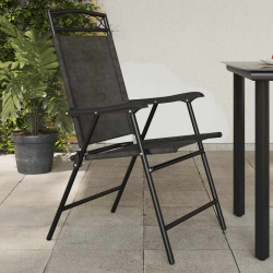 Cadeiras de jardim dobráveis 8 pcs aço/textilene cinza mesclado
