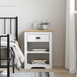 Mesa de cabeceira bodo 53x38,5x67 cm pinho maciço castanho