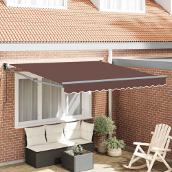 Toldo retrátil manual 300x250 cm castanho