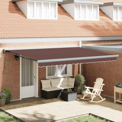 Toldo retrátil automático 450x300 cm castanho