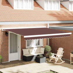 Toldo retrátil manual 400x300 cm castanho