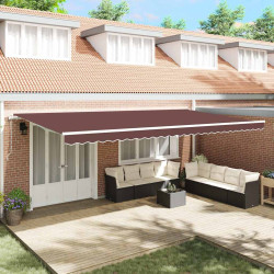Toldo retrátil automático 600x300 cm castanho