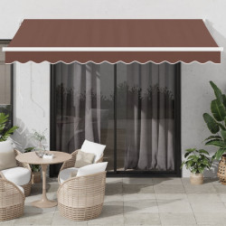 Toldo retrátil manual 350x250 cm castanho