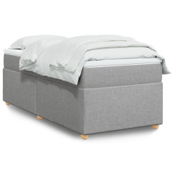Cama com molas/colchão 90x200 cm tecido cinza-claro