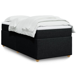 Cama com molas/colchão 90x200 cm tecido preto