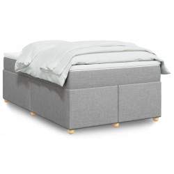 Cama com molas/colchão 120x200 cm tecido cinza-claro