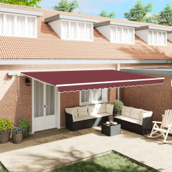 Toldo retrátil manual com luz LED 500x300 cm bordô
