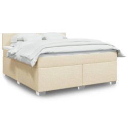 Cama com molas/colchão 180x200 cm tecido cor creme