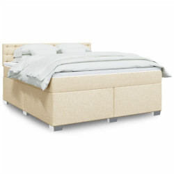 Cama com molas/colchão 180x200 cm tecido cor creme