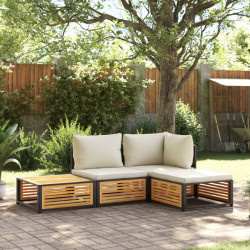 4 Pcs conjunto de sofás de jardim com almofadões acácia maciça