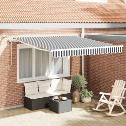 Toldo retrátil automático com LED 300x250 cm antracite/branco