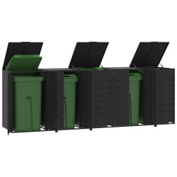 Abrigo para 5 caixotes do lixo 345x79x117 cm aço preto