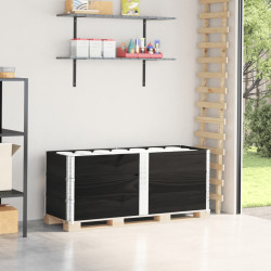 Colares p/ paletes 3 pcs 150x50 cm madeira pinho maciça preto