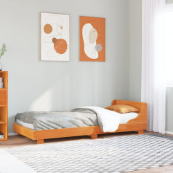 Cama sem colchão 75x190 cm madeira de pinho maciça castanho-mel
