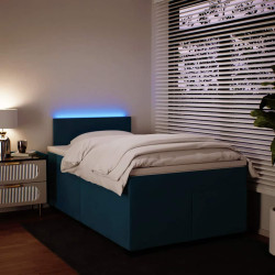 Cama boxspring com colchão 120x190 cm veludo azul
