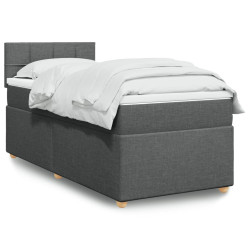 Cama com molas/colchão 90x200 cm tecido cinzento-escuro