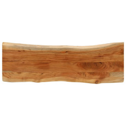Tampo de mesa retangular borda viva 110x40x3,8 cm acácia maciça