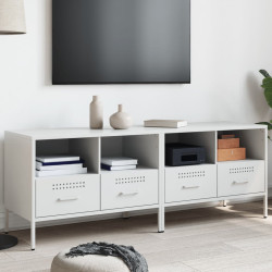 Móveis de TV 2 pcs 68x39x50,5 cm aço branco