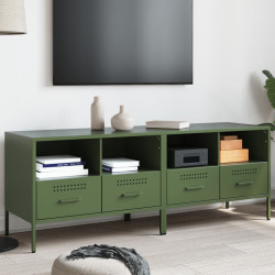 Móveis de TV 2 pcs 68x39x50,5 cm aço verde-azeitona