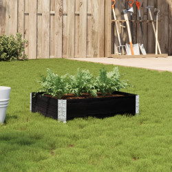 Vaso/floreira de jardim 80x60 cm madeira de pinho maciça preto