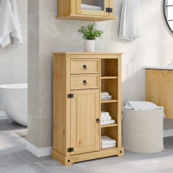 Móvel de wc corona 70x33x110 cm madeira de pinho maciça