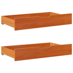 Gavetas para cama 2 pcs 95x55x17 cm pinho maciço castanho-mel