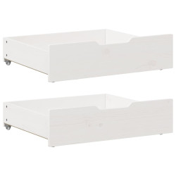Gavetas para cama 2 pcs 65x55x17 cm pinho maciço branco