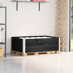 Colares p/ paletes 2 pcs 120x80 cm madeira pinho maciça preto