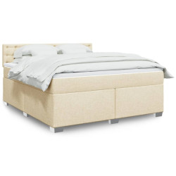 Cama com molas/colchão 180x200 cm tecido cor creme