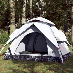 Tenda campismo cúpula 3 pessoas opaca libertação rápida branco