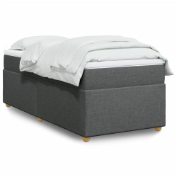 Cama com molas/colchão 80x200 cm tecido cinzento-escuro