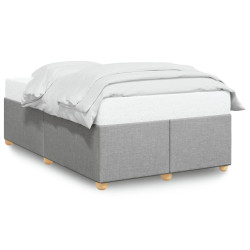 Estrutura de cama sem colchão cinza claro tecido