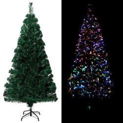 Árvore de natal artificial com suporte 120 cm fibra ótica verde