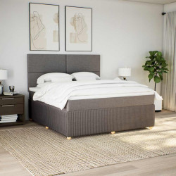 Cama com molas/colchão 180x200 cm tecido castanho-acinzentado