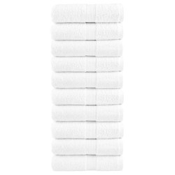 Toalhas de rosto premium solund 10 unidades, brancas, 30x30 cm, 600 g/m²