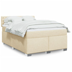 Cama com molas/colchão 140x190 cm tecido cor creme