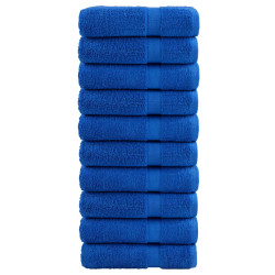 Toalhas de mãos premium solund 10 pcs 50x100 cm 600 gsm azul