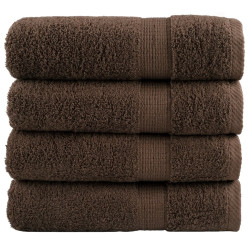 Toalhas de mãos premium solund 4pcs 50x100 cm 600 gsm castanho