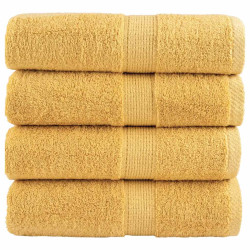 Toalhas de rosto premium solund 4 unidades douradas 30x30 cm 600 g/m²