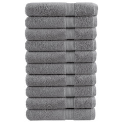 Toalhas premium solund 10 pcs 100x200 cm 600 gsm cinzento