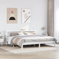 Estrutura de cama c/ cabeceira sem colchão 180x200 cm branco